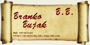 Branko Bujak vizit kartica